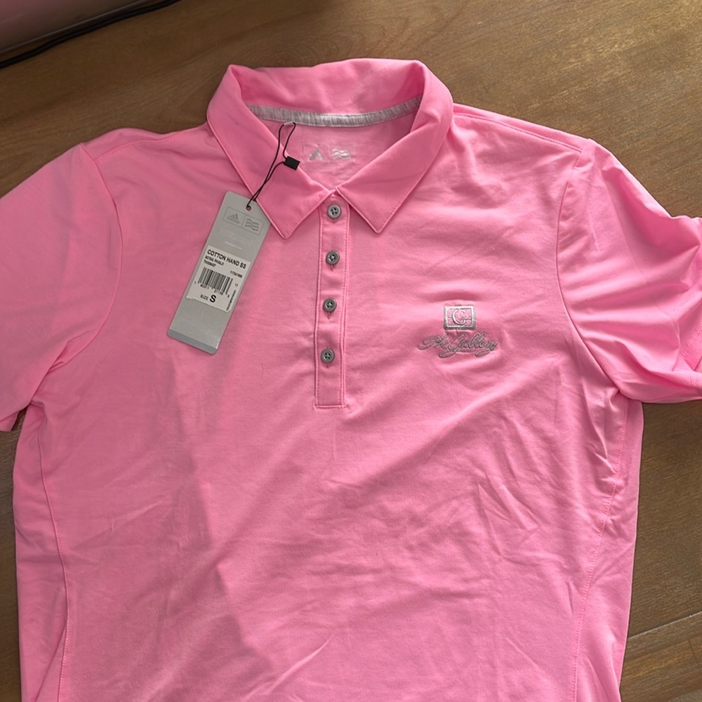 NWT Adidas polo size S. With The Gallery logo.